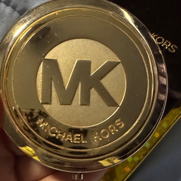 Michael Kors Gold and Black MK Compact with Velvet Pouch - Picture 4 of 4